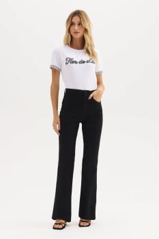 CALÇA JEANS FLOR DE LIS BOOTCUT