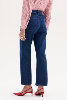 CALÇA JEANS FLOR DE LIS WIDE CROPPED