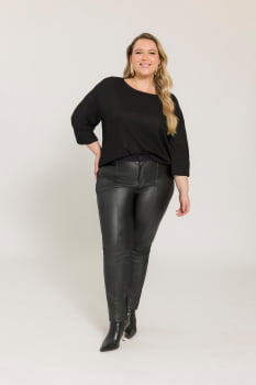 CALÇA PLUS SIZE EM COURINO - 2 CORES
