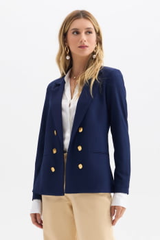 BLAZER AZUL MARINHO FLOR DE LIS 