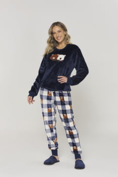 PIJAMA FEMININO EM PLUSH 