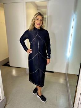 VESTIDO FEMININO GATOS E ATOS LUREX