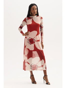 VESTIDO MIDI EM TULE SOLTO